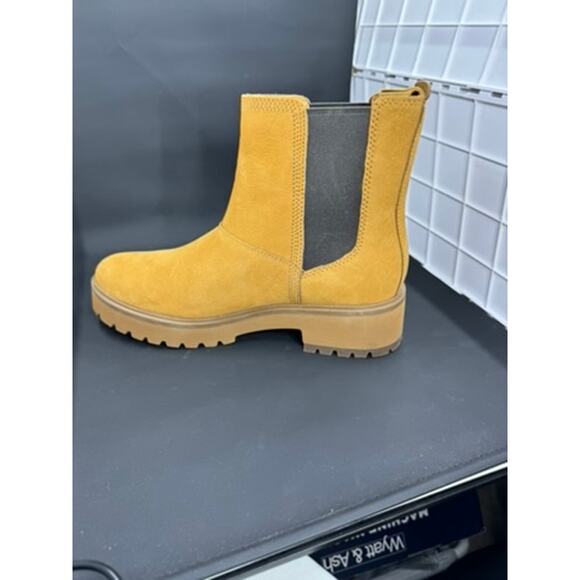 NEW Timberland Slip On Boots,  Cortina Valley, Chelsea ,Tan Suede,  7,Chunk Heel - Picture 3 of 4